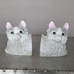 Vintage Cat Bookends/Shelf/Table Decor, Unique Ceramic Handpainted Perfect Cond